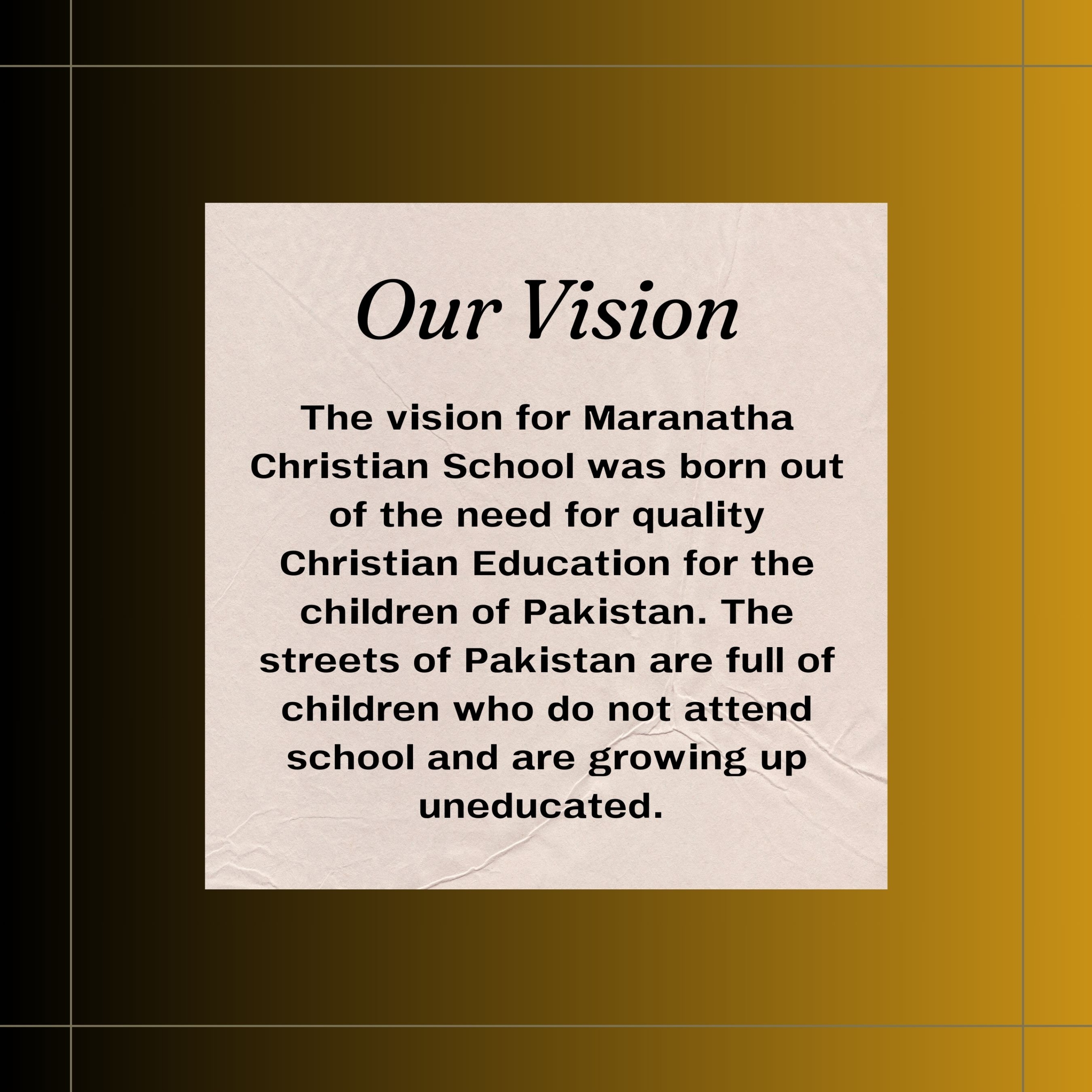 Maranatha Christian High School | Christian School in Pakistan